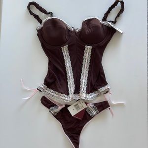 Donna L’Oren Chocolate and Pink Lingerie set